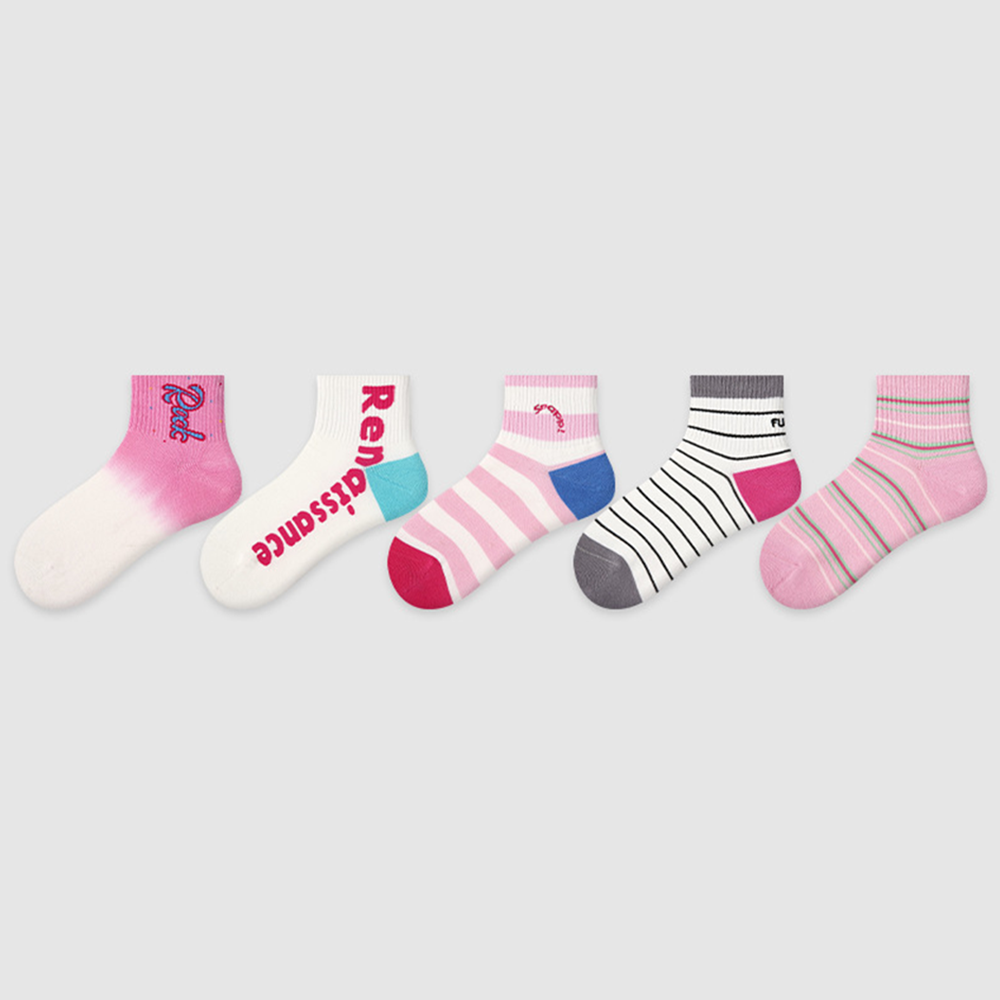 Calzini Sportivi Caviglia Pois Colorati 5 Pezzi