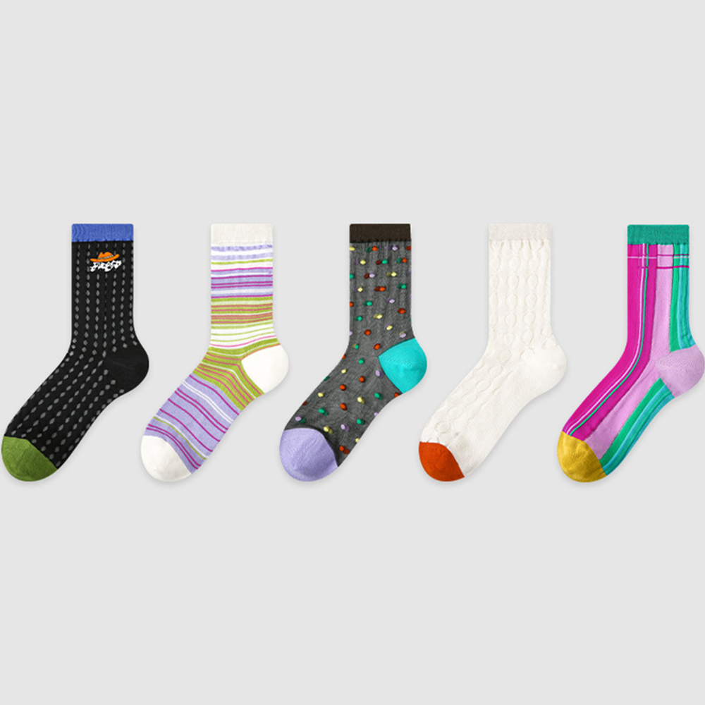 Calzini A Strisce E Pois Colorati 5 Paia