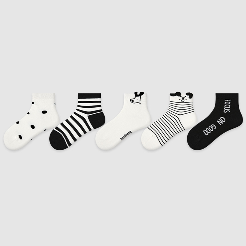 Calzini Sportivi Caviglia Pois Colorati 5 Pezzi