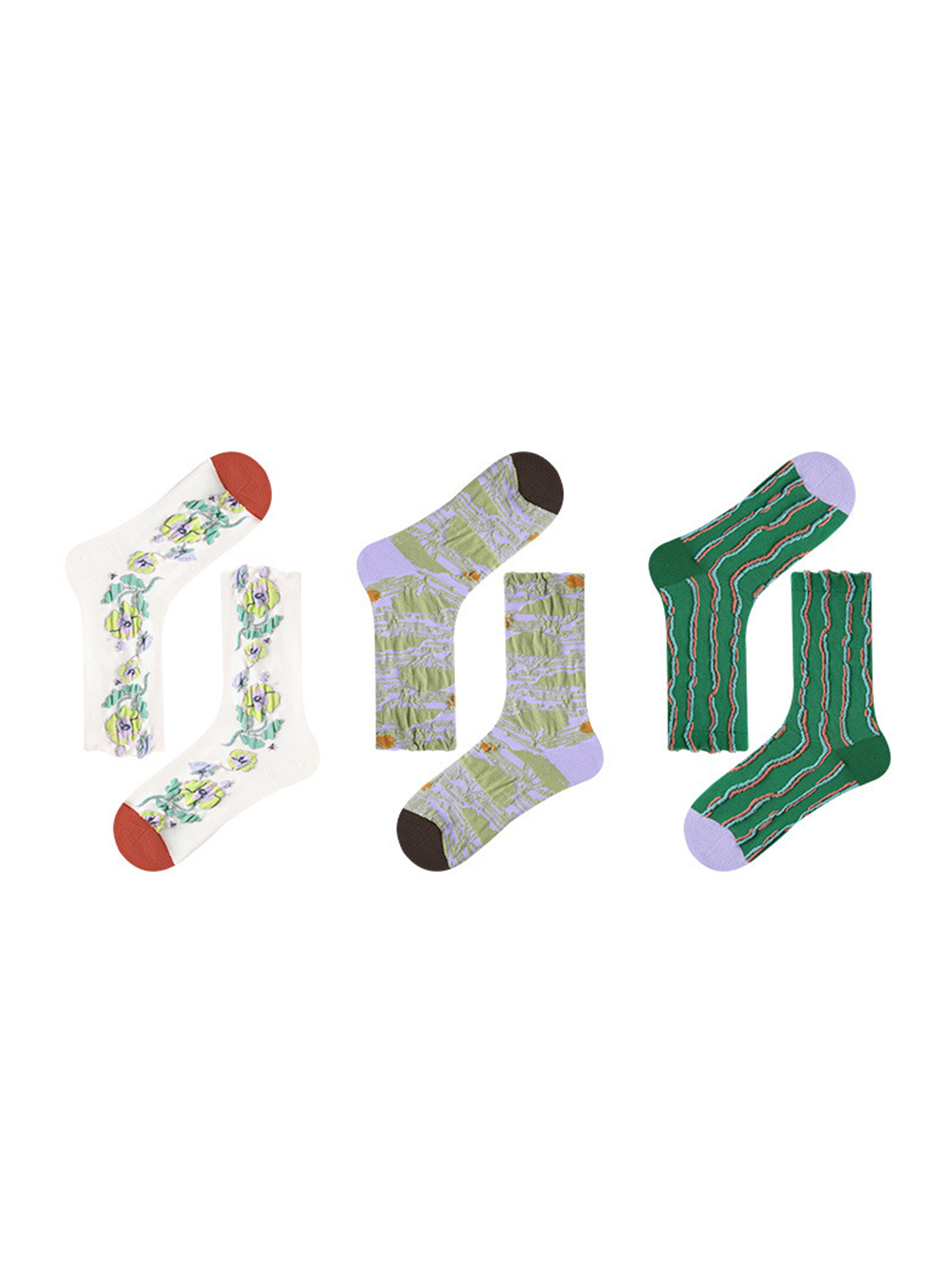 Calzini Vintage Abbinati Ai Colori 3 Paia