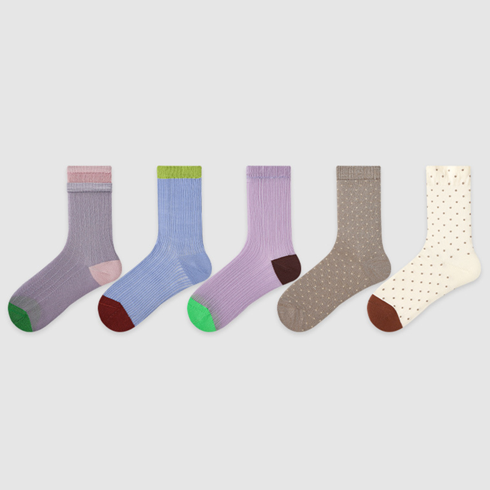 Calzini A Strisce E Pois Colorati 5 Paia