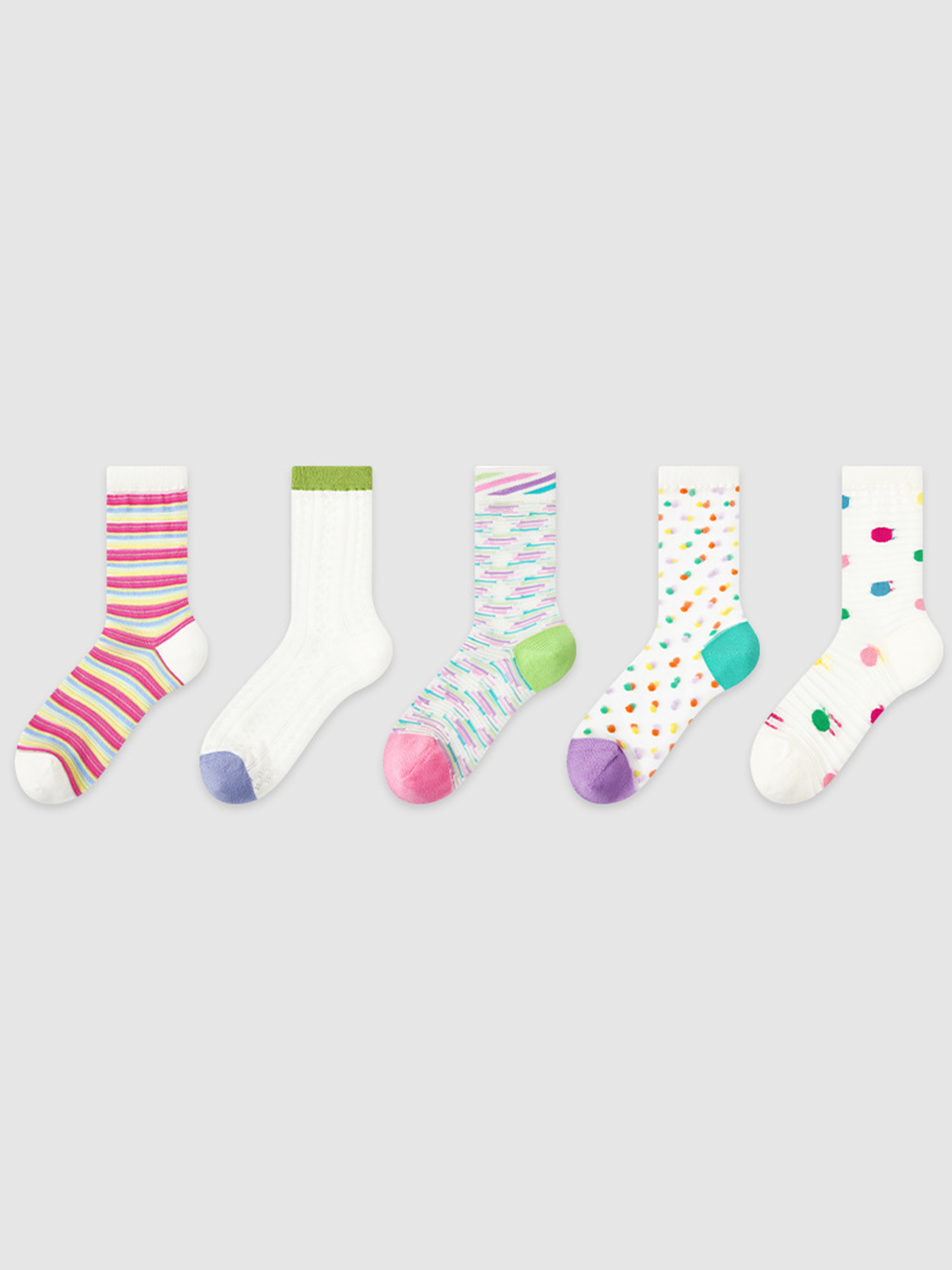Calzini A Strisce E Pois Colorati 5 Paia