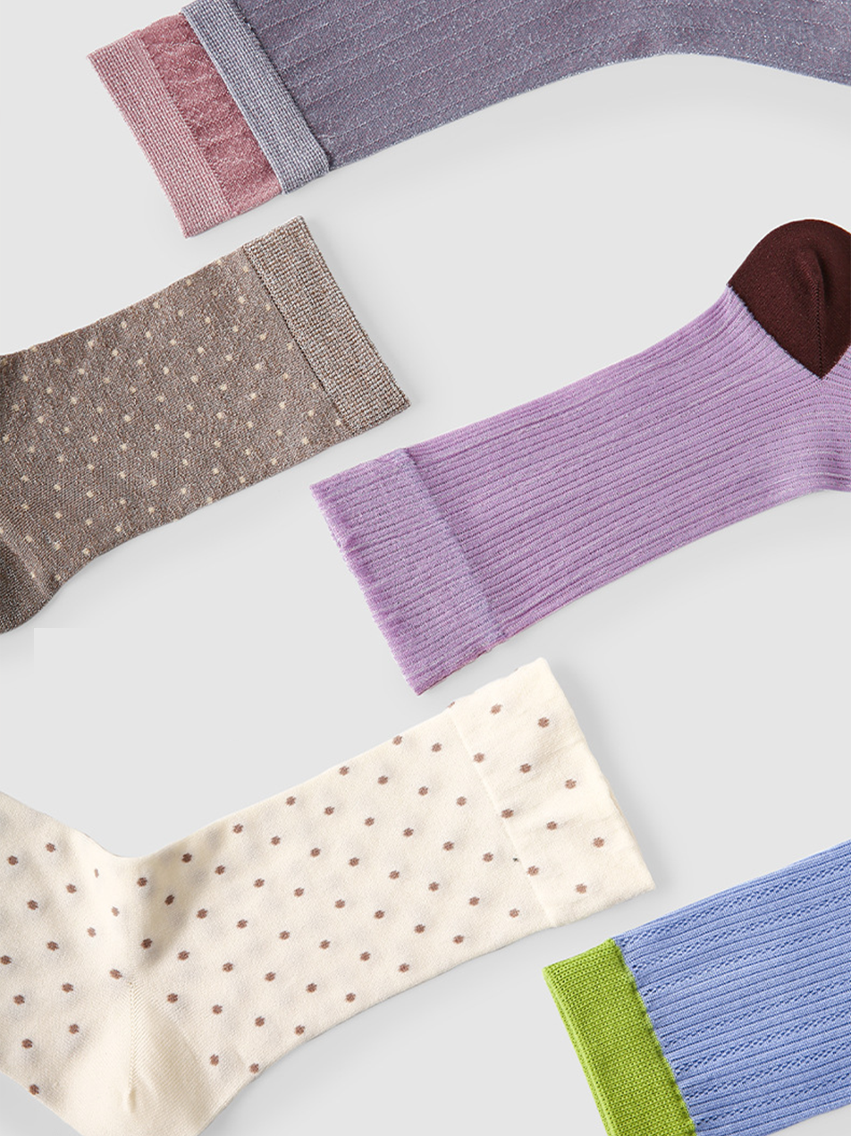 Calzini A Strisce E Pois Colorati 5 Paia
