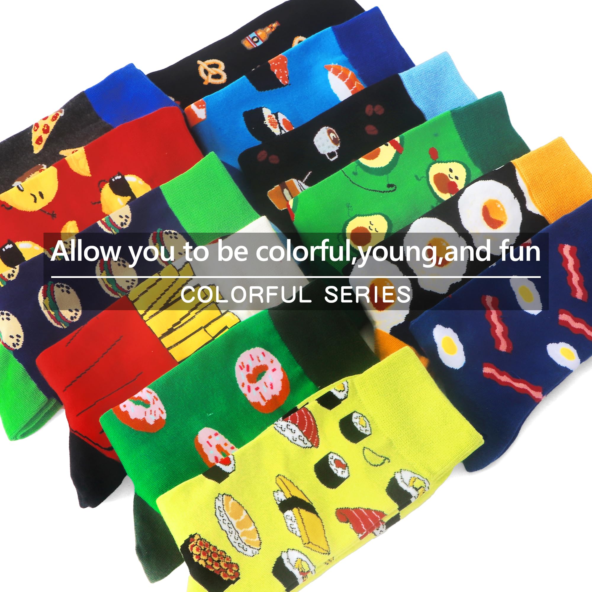 Calzini Uomo Cotone Traspirante Fantasia Pazza Colorati Comodi